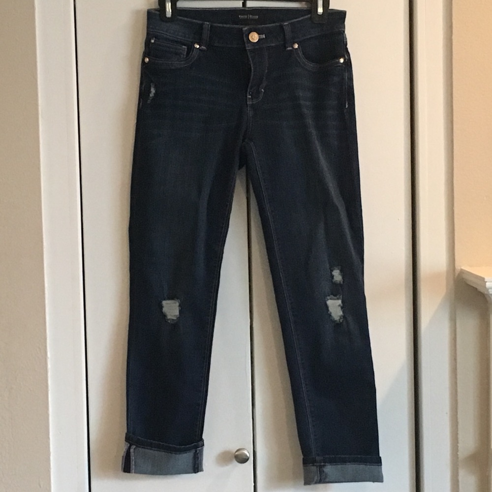 WHBM - NWOT - Slim Crop Distressed Jeans